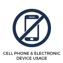 Safety Icon for Cell Phone & Electronic Device Usage
