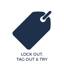 Safety Icon for Lock Out Tag Out & Try